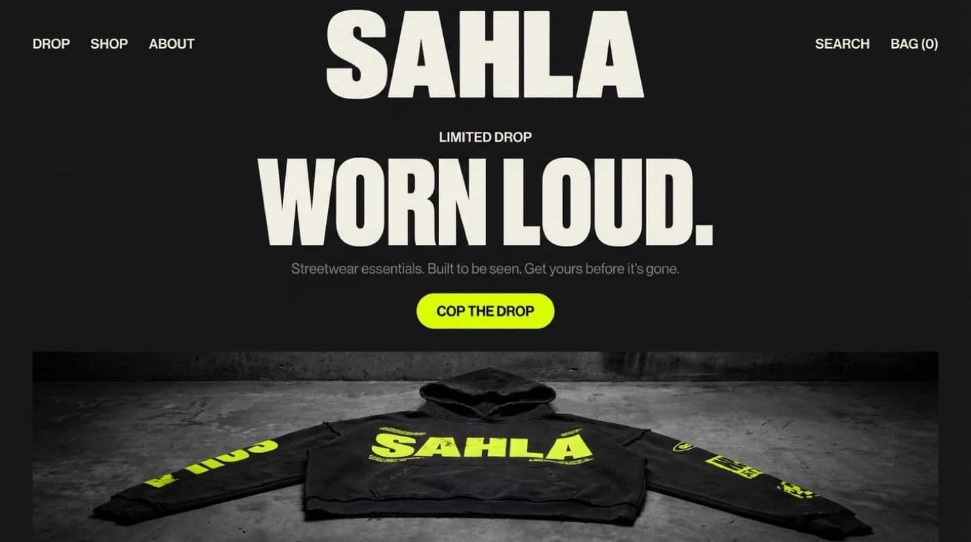 The Sahla storefront
