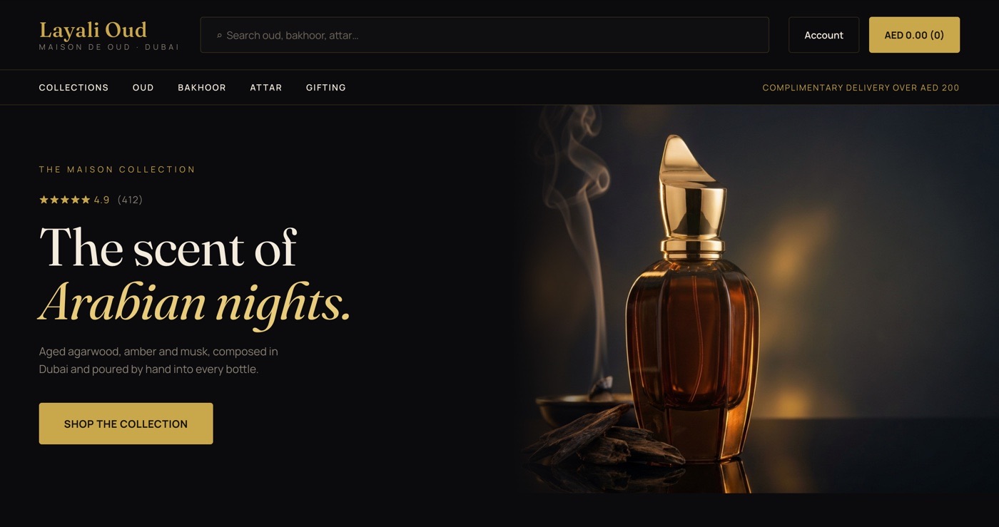 The Layali Oud storefront